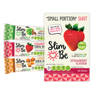 strawberry flavour small portion shots plus cereal bars